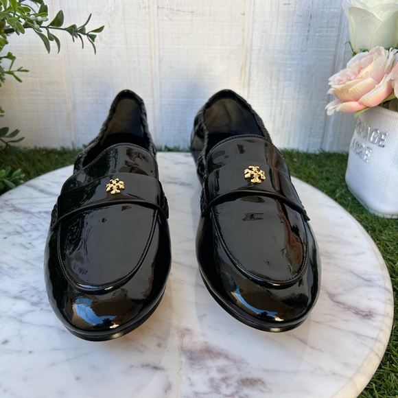 TORY BURCH Patent LeatherBallet Loafers Perfect Black size 8.5 NEW